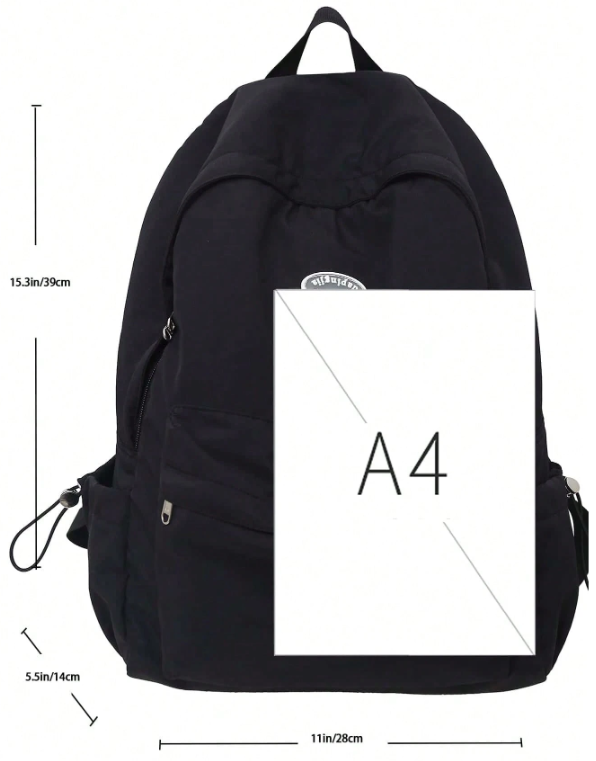 Simple Large Capacity Pink Backpack