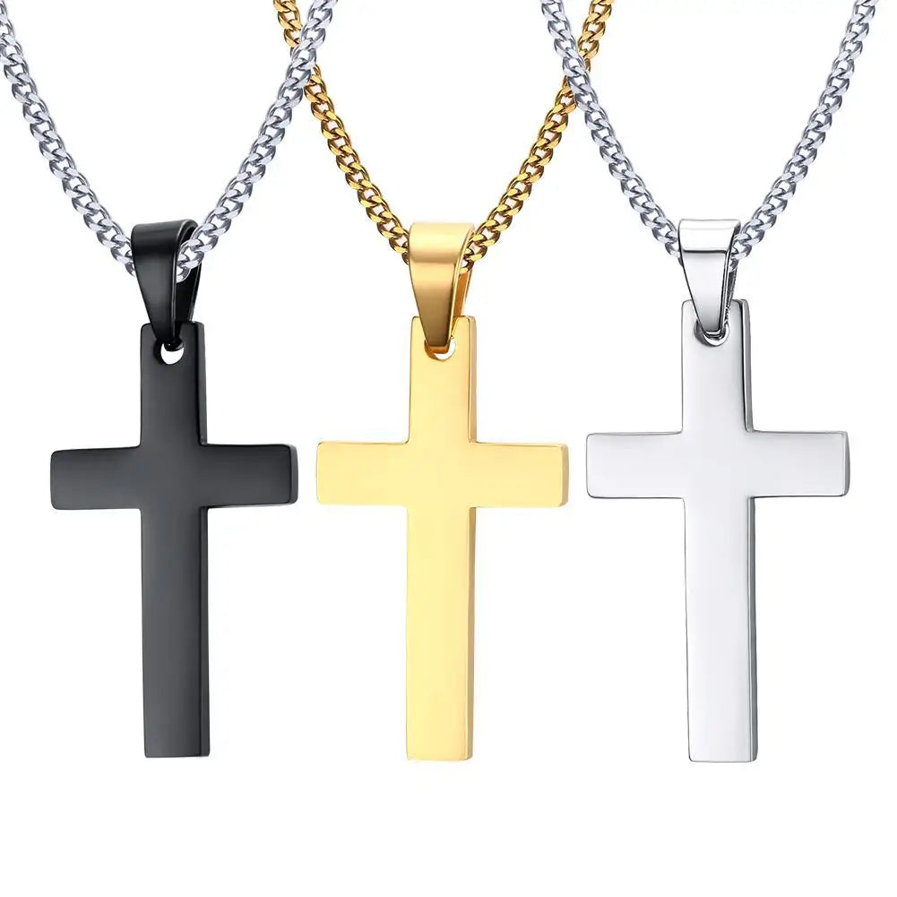 New Christian Cross Pendant Necklace For Men's Necklace Fashion Metal Religious Pendant Women Party Jewelry Accessories
