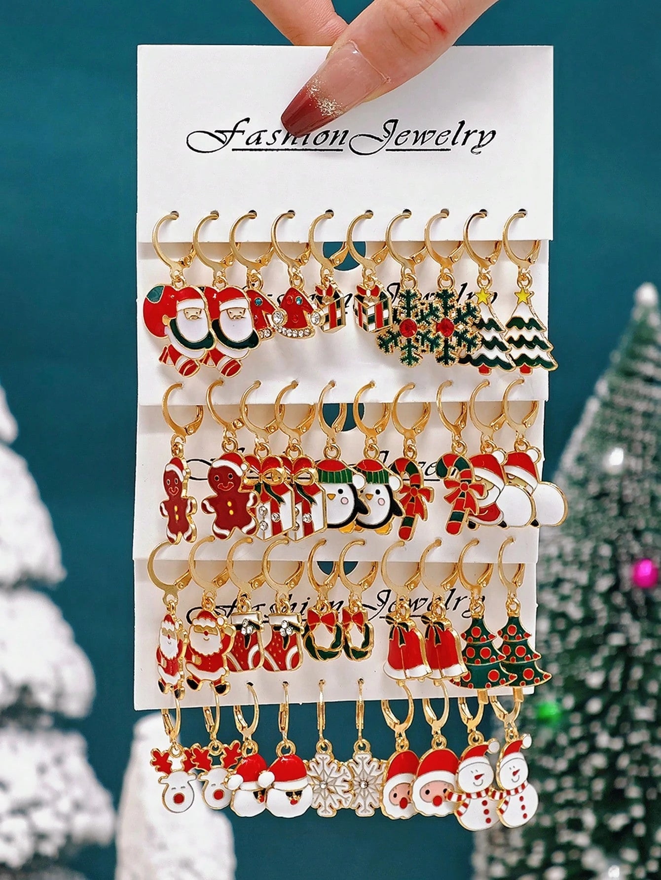 10/40pcs Christmas Charm Earrings