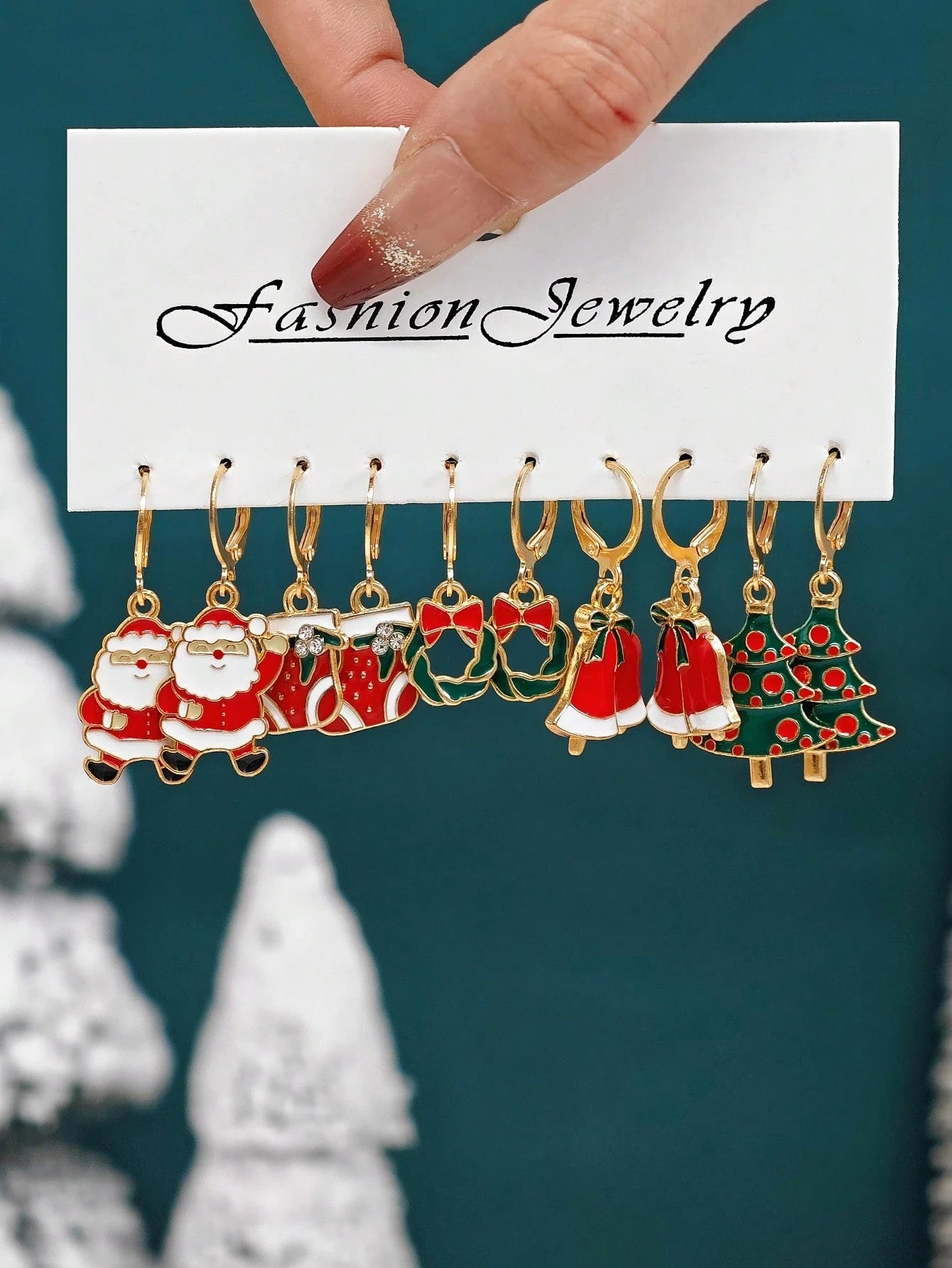 10/40pcs Christmas Charm Earrings