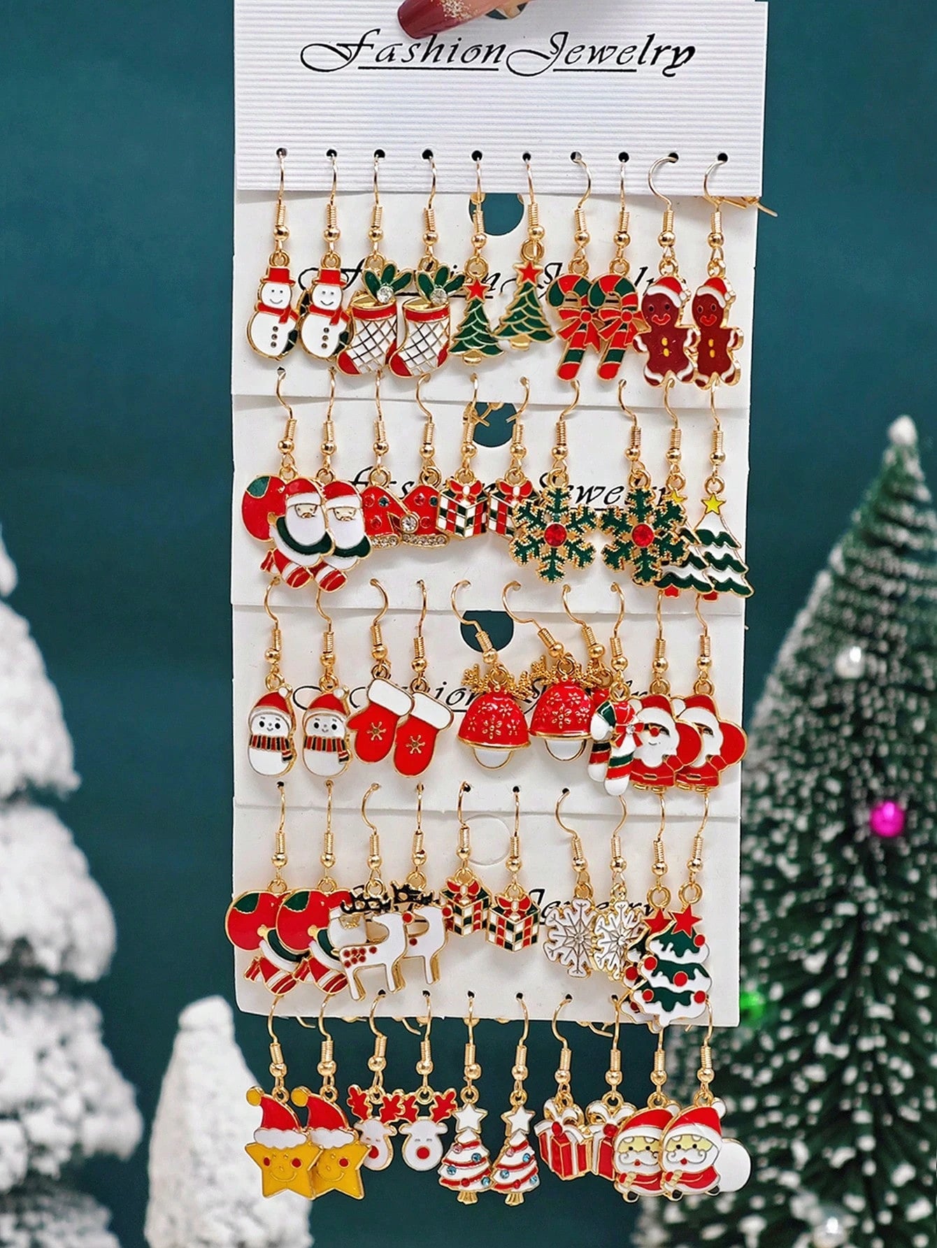 10/40pcs Christmas Charm Earrings