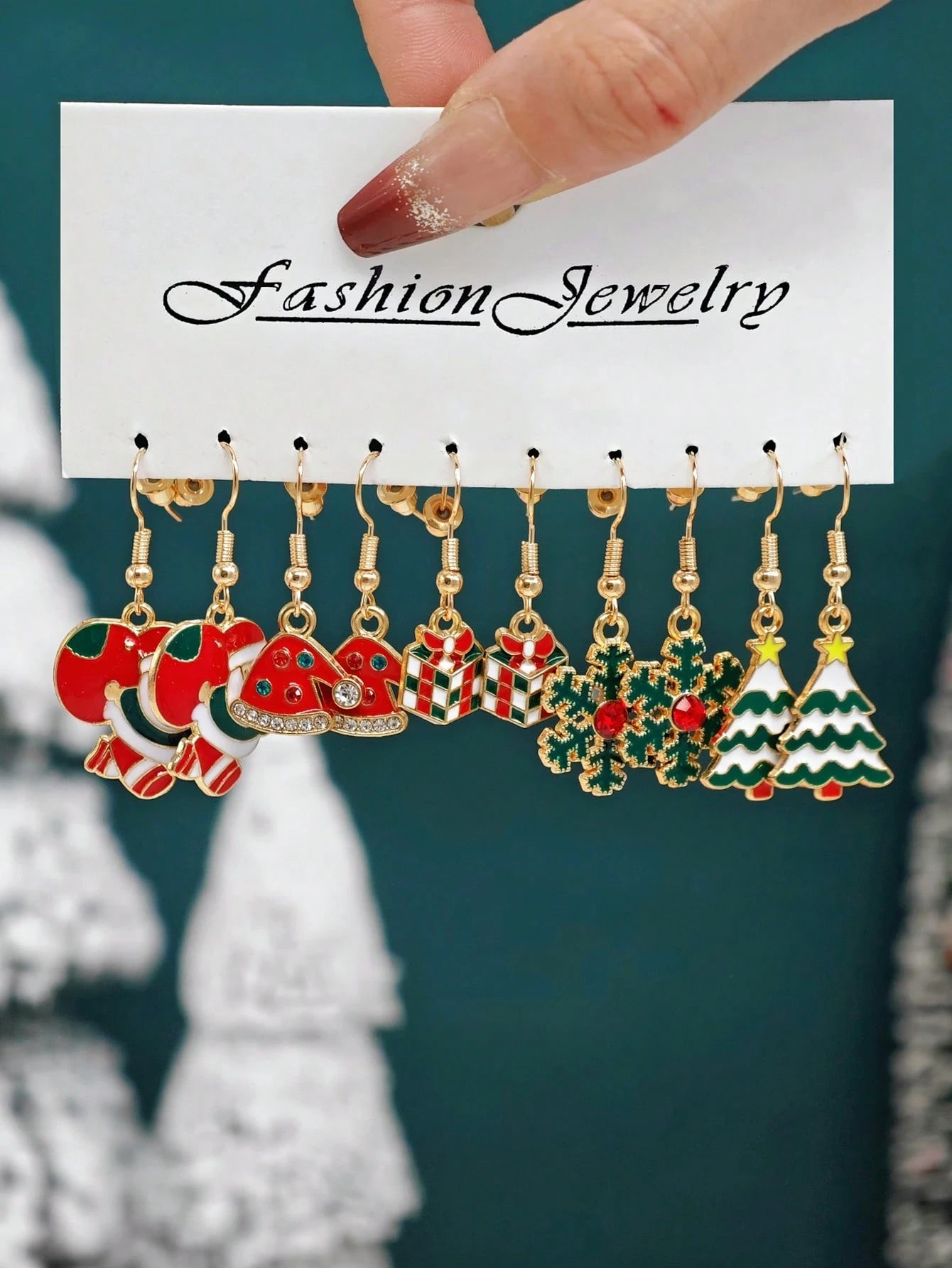 10/40pcs Christmas Charm Earrings
