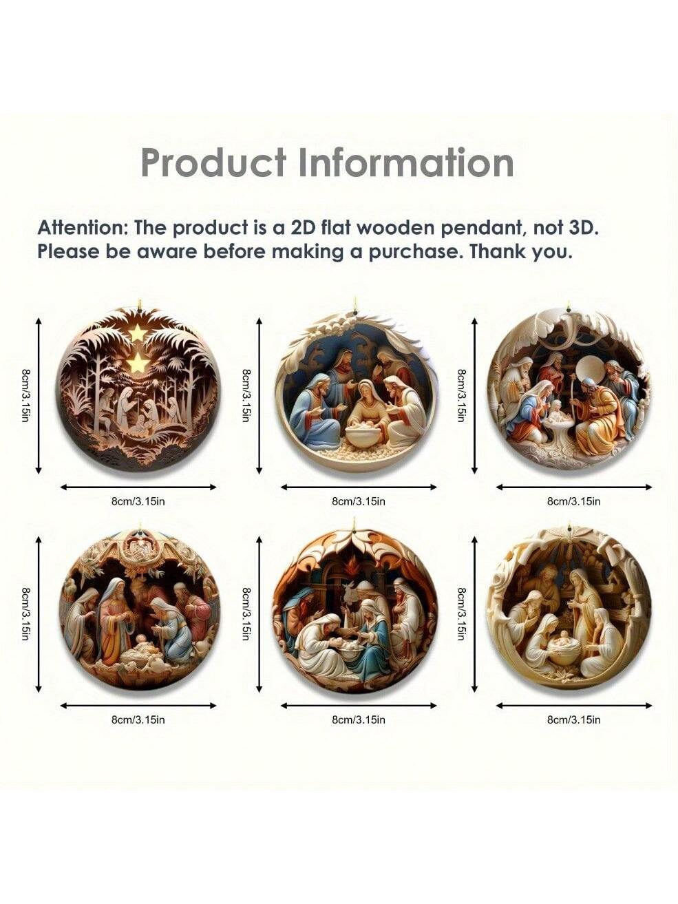 12-Piece Wooden Nativity Scene