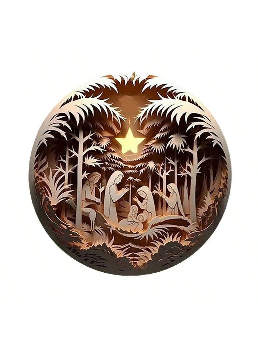 12-Piece Wooden Nativity Scene