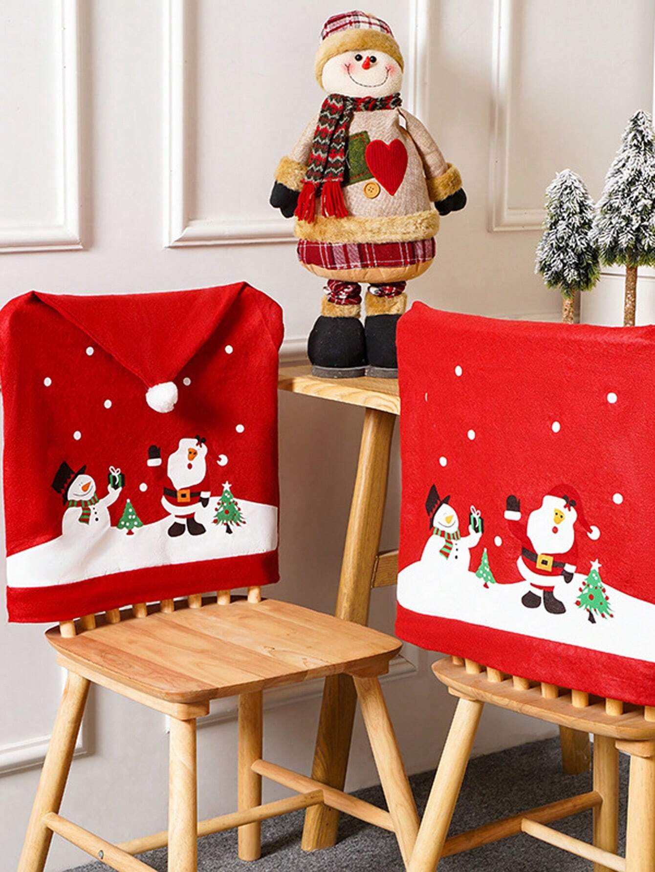 Christmas Santa Printed Chair Covers