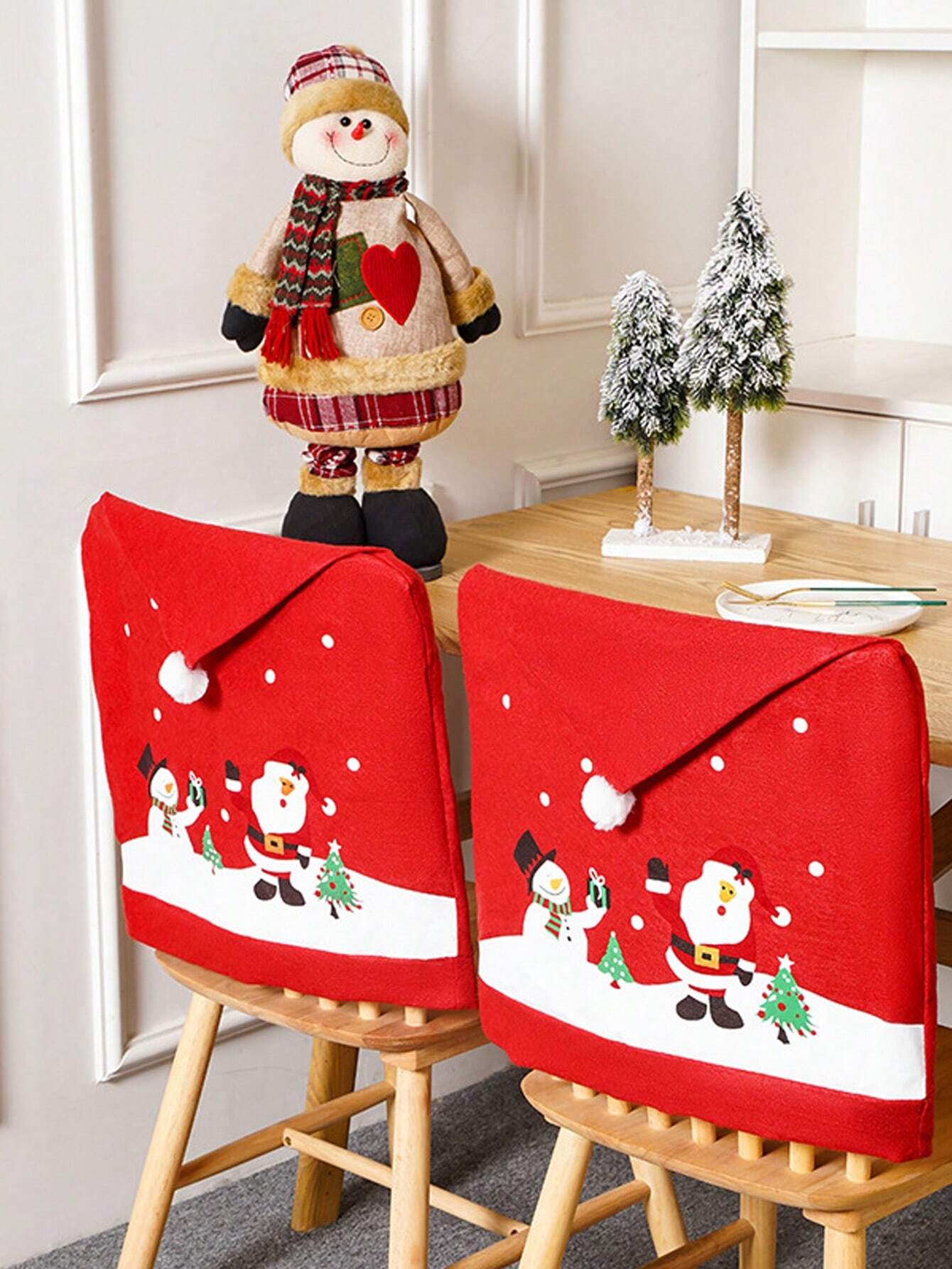 Christmas Santa Printed Chair Covers
