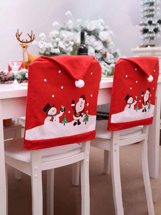 Christmas Santa Printed Chair Covers