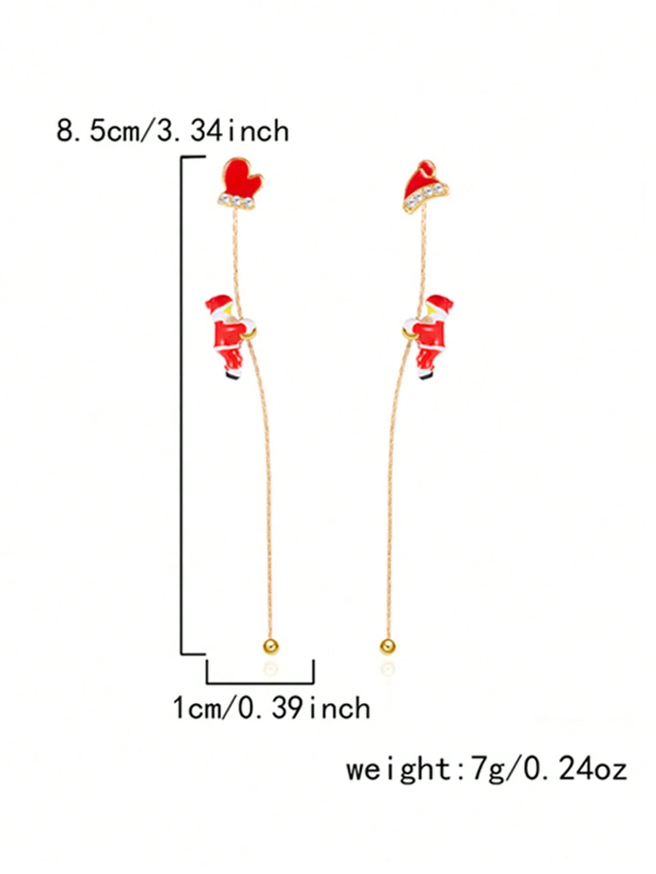 1 Pair Creative Climbing Santa Claus Earrings