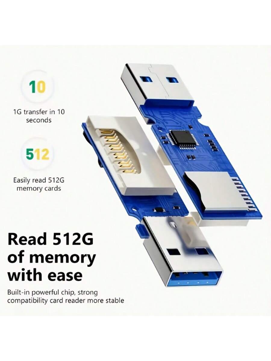 USB 3.0 2-in-1 Card Reader