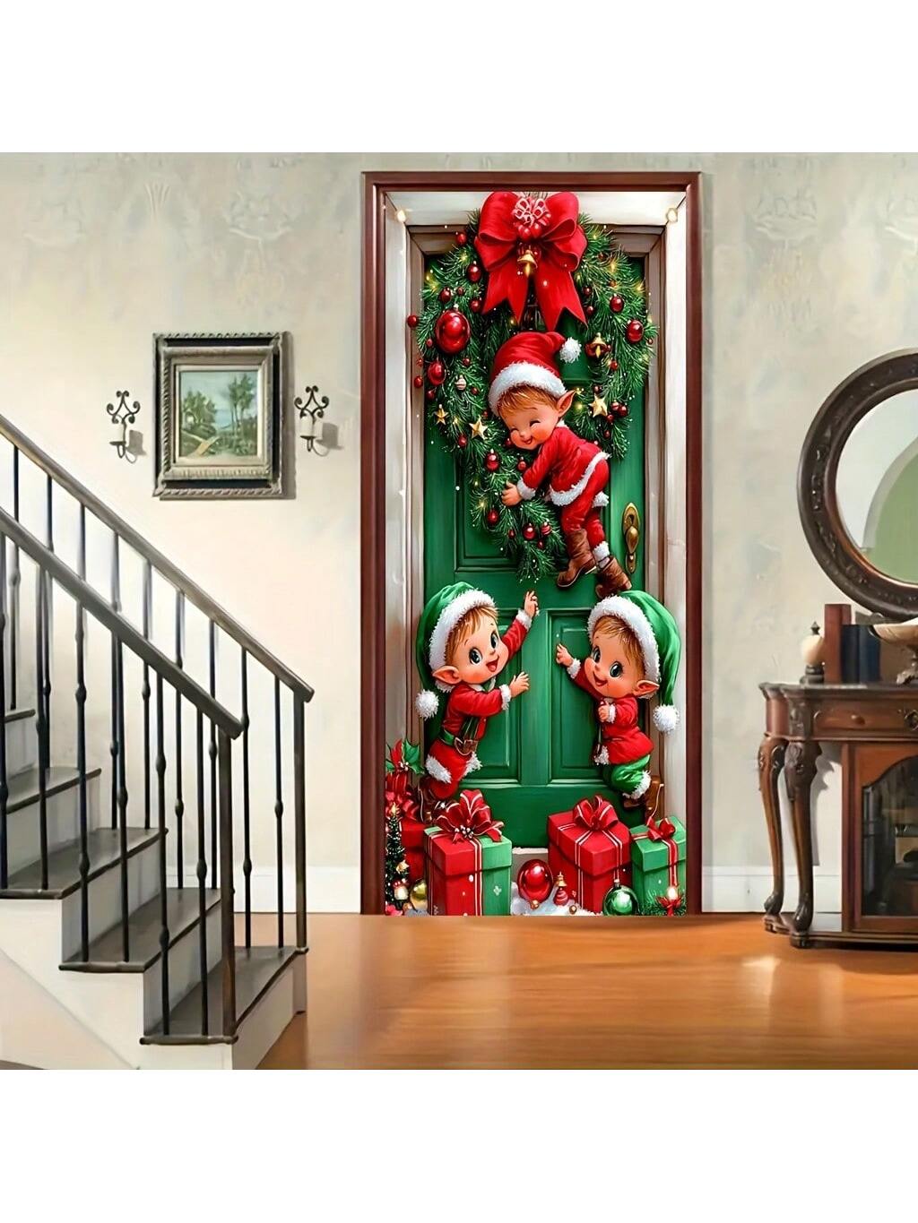 Santa Claus Elf Door Banner
