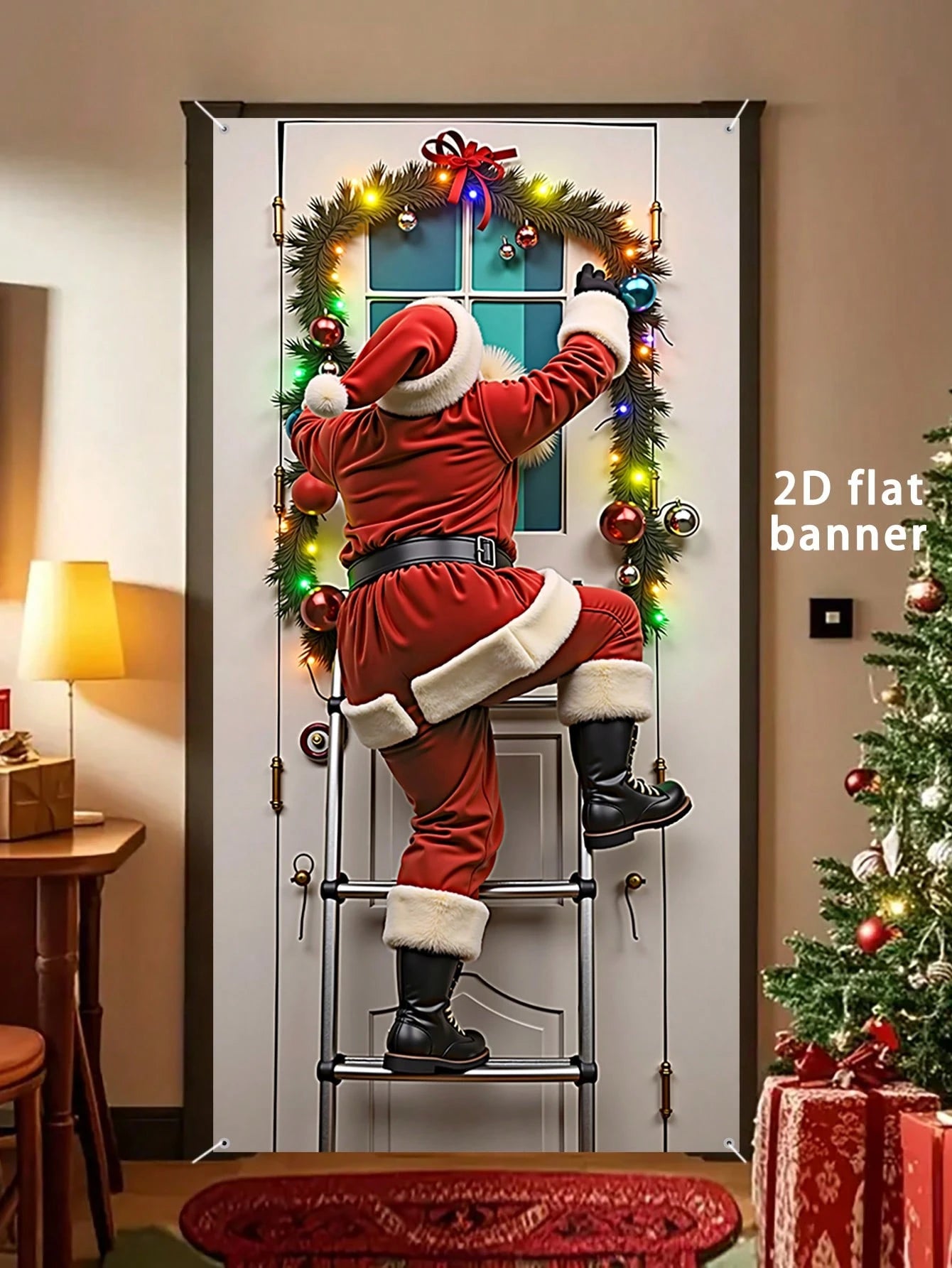 Merry Christmas Santa Door Banner