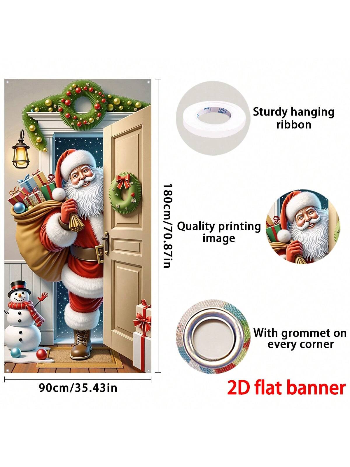 Santa Claus Christmas Door Banner