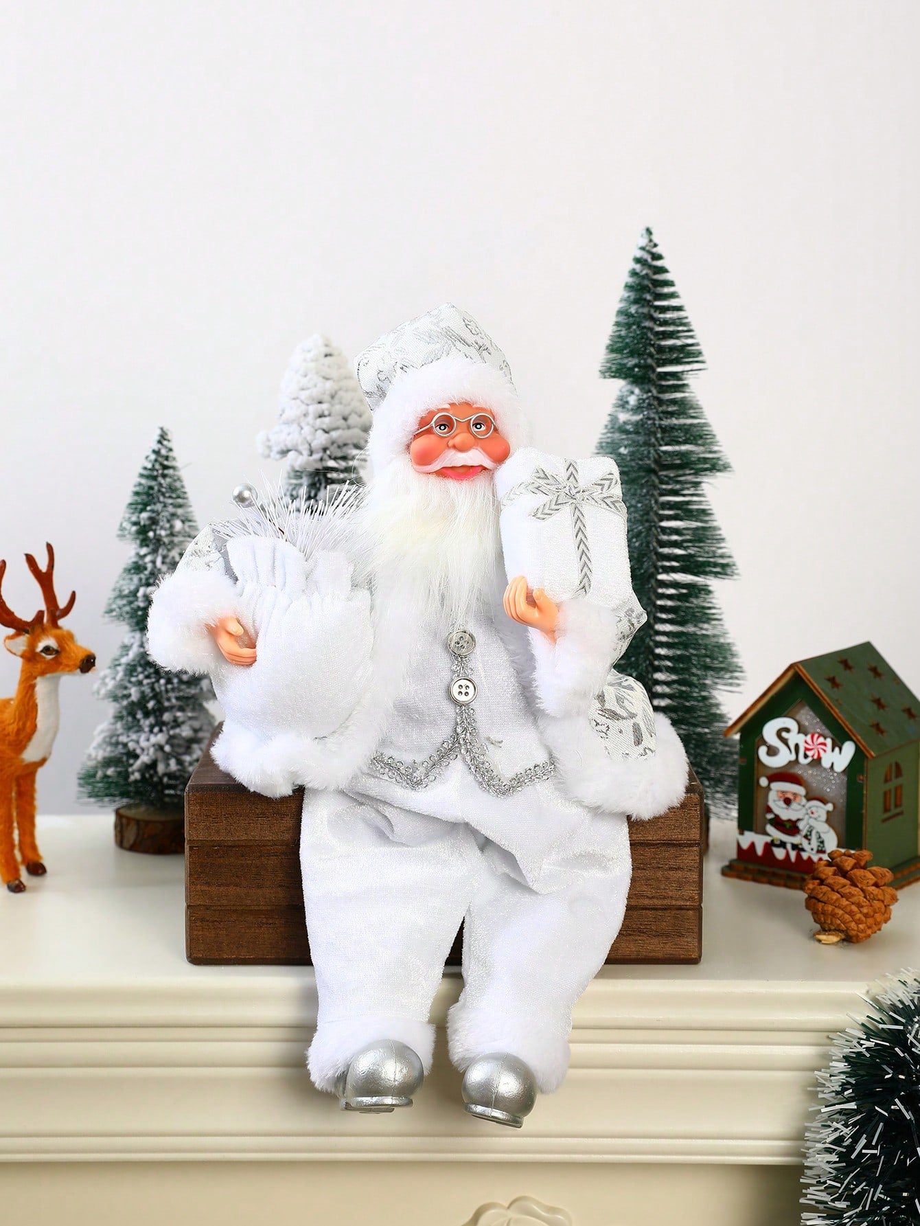 Sitting Santa Claus Christmas Figurine