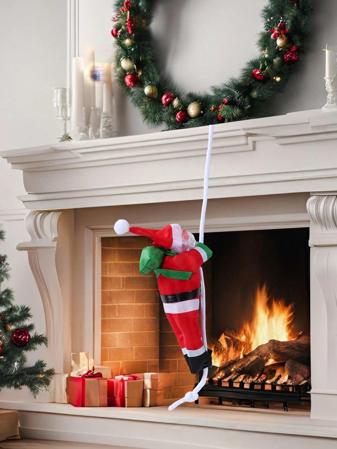 Santa Claus Climbing Rope Ornament