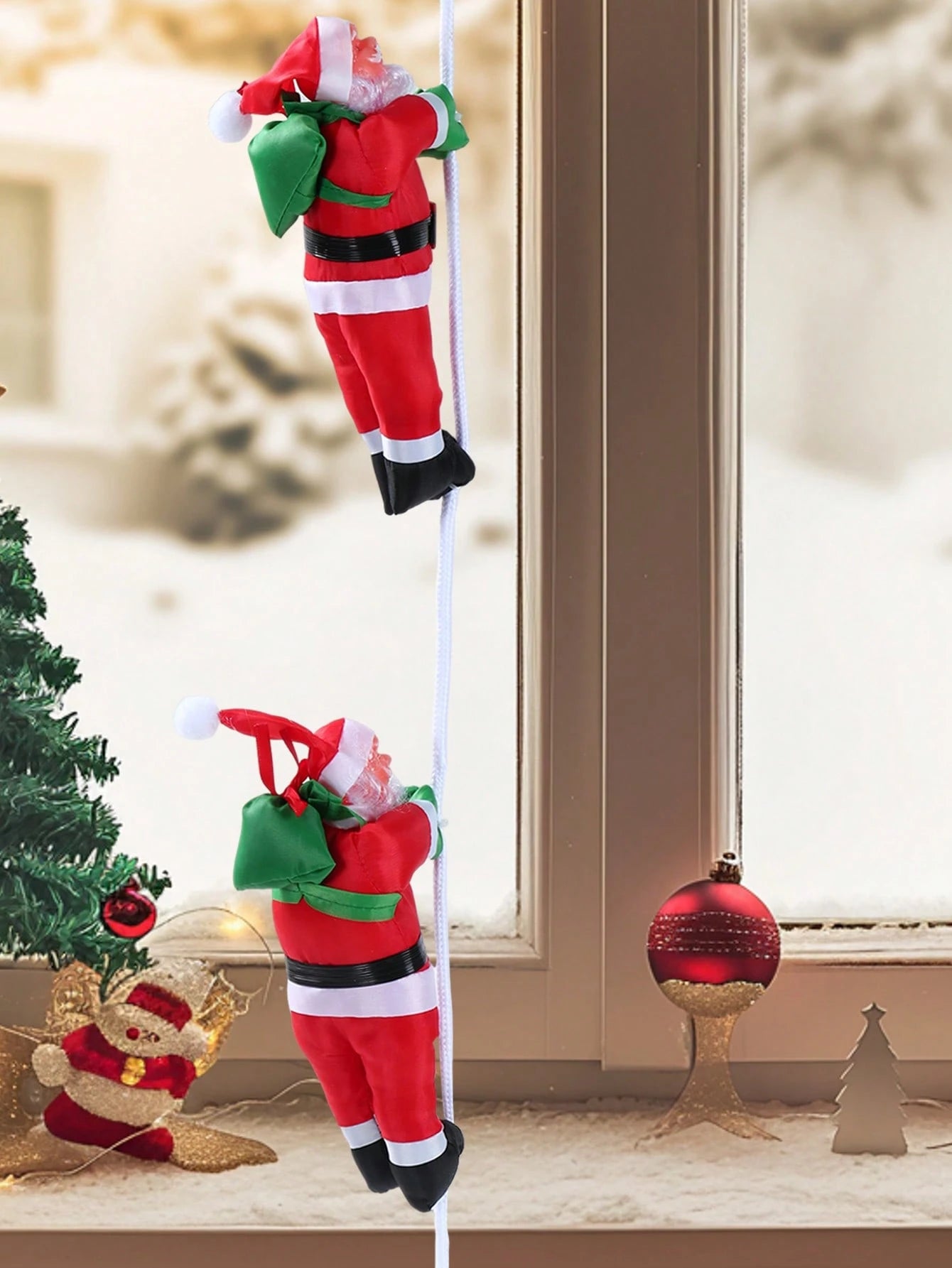 Santa Claus Climbing Rope Ornament