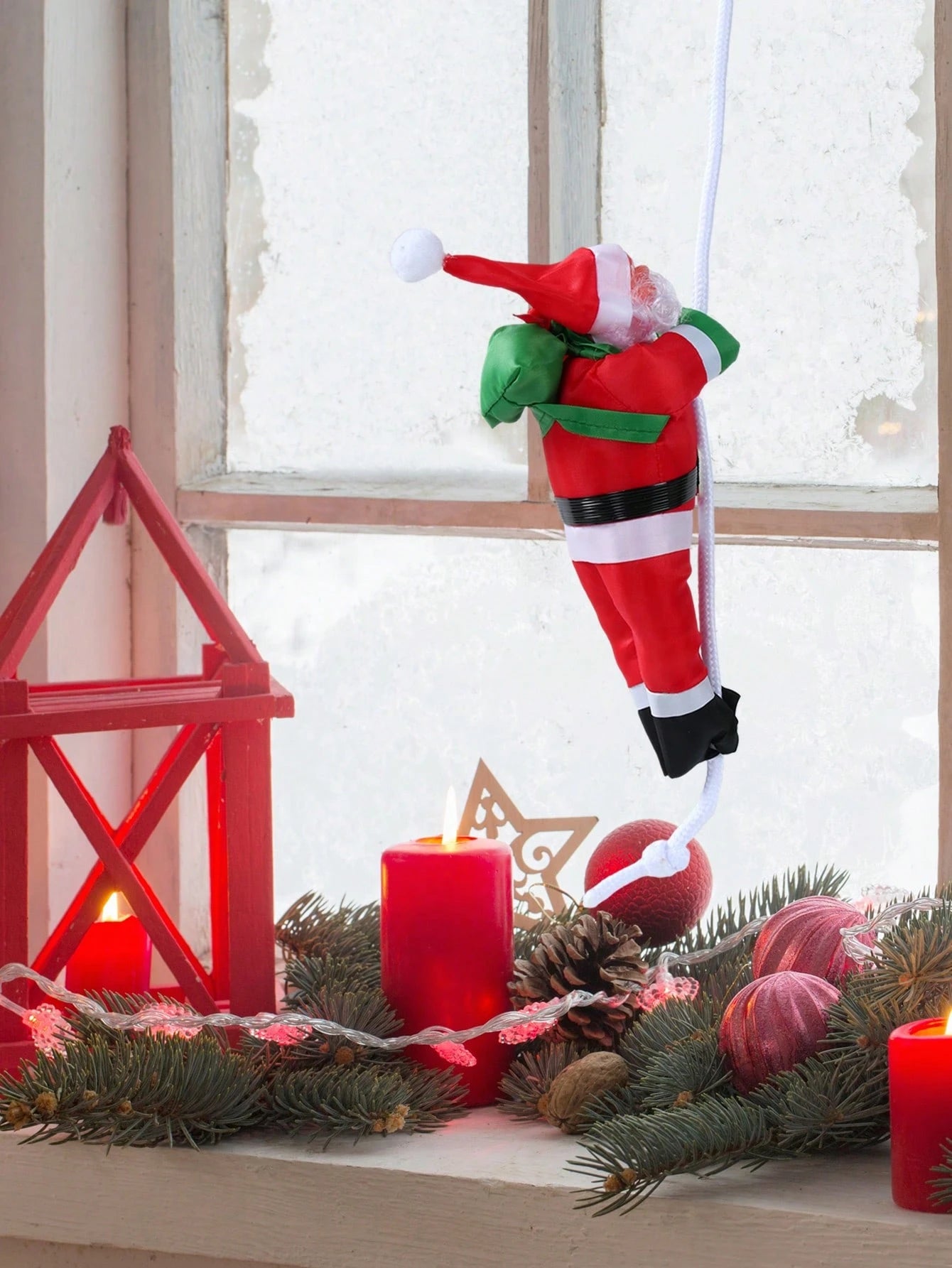 Santa Claus Climbing Rope Ornament