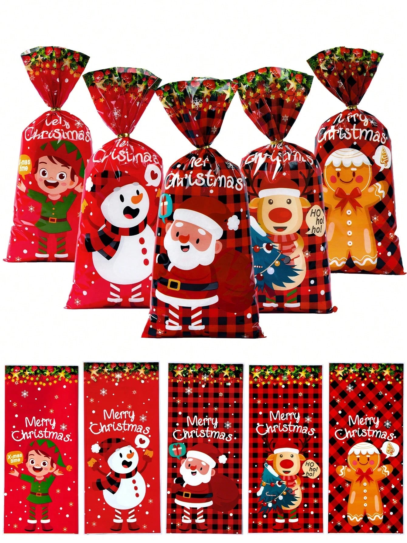 Christmas Cellophane Gift Wrapping Bags