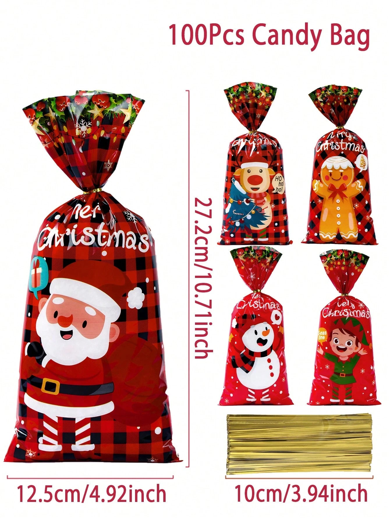 Christmas Cellophane Gift Wrapping Bags