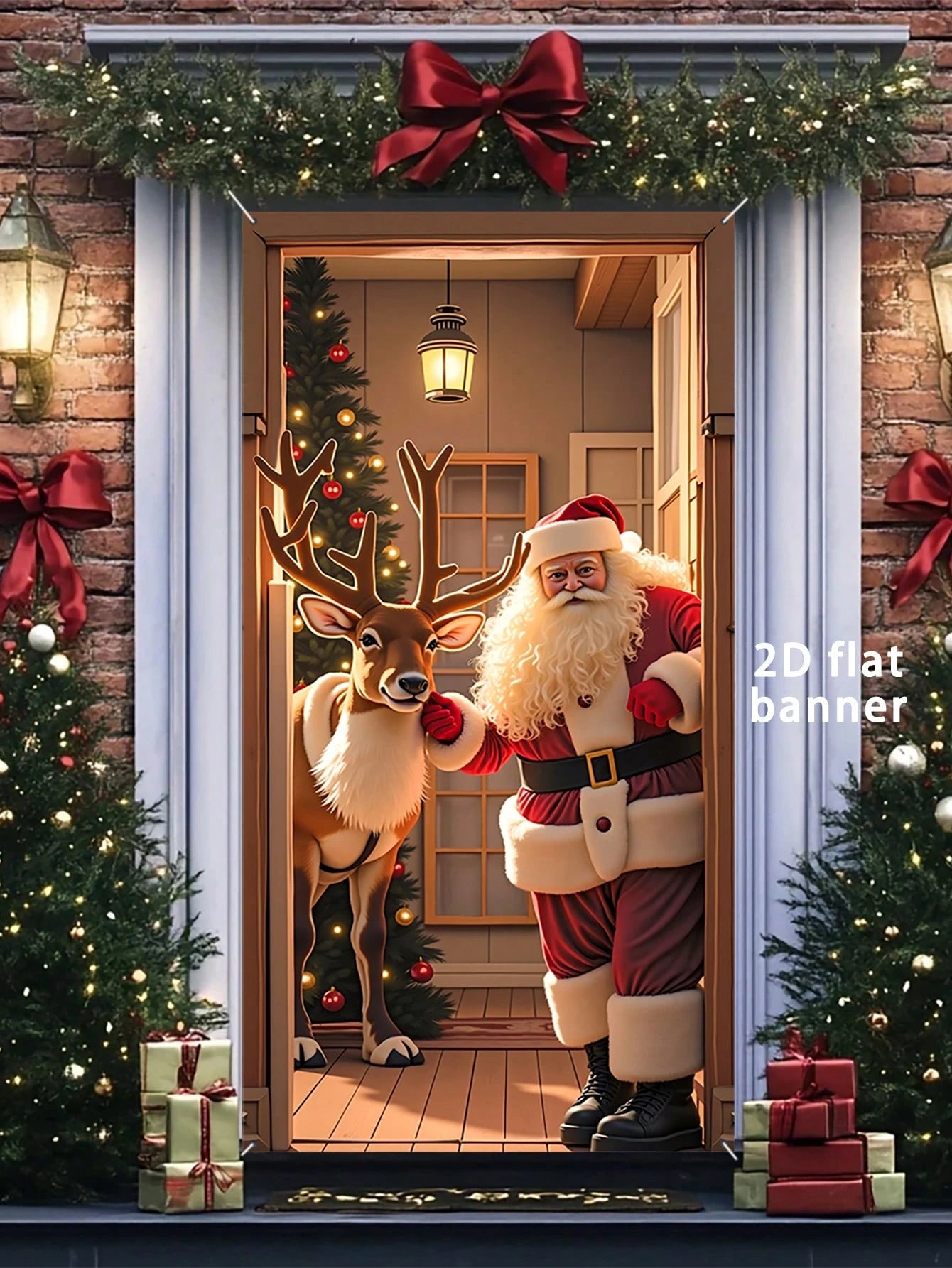 Santa Elf Christmas Door Banner