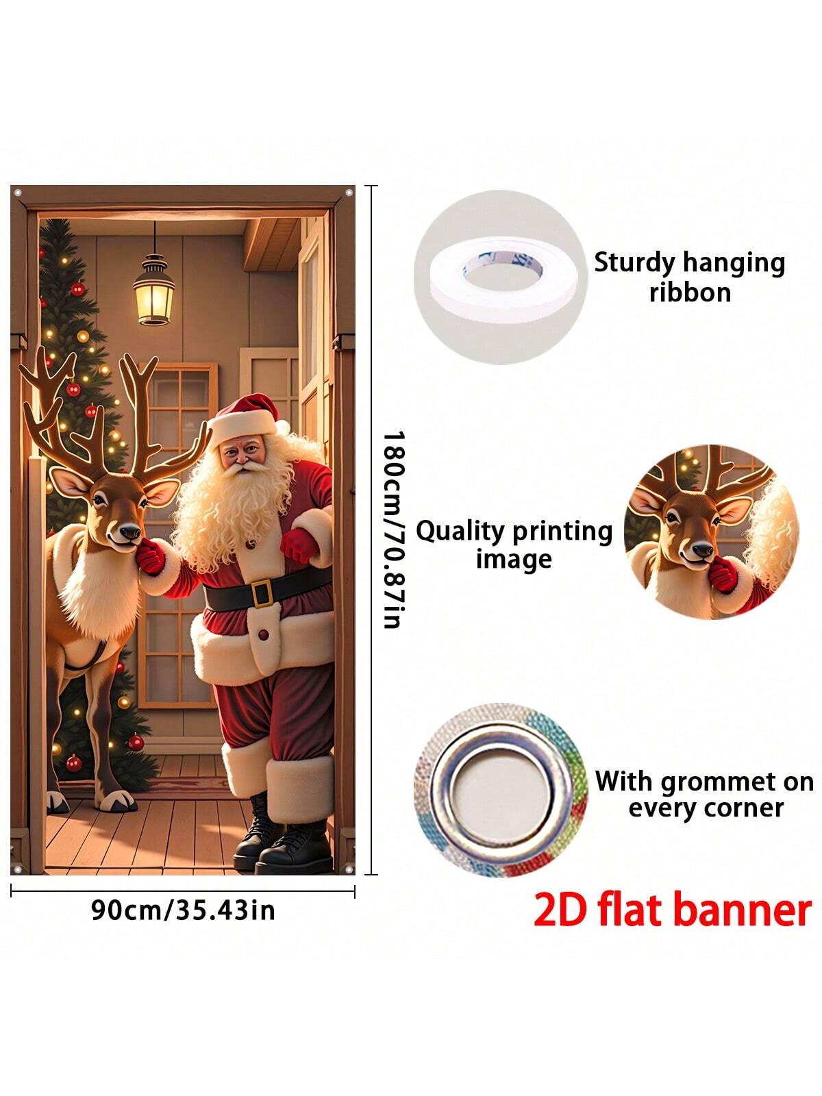 Santa Elf Christmas Door Banner