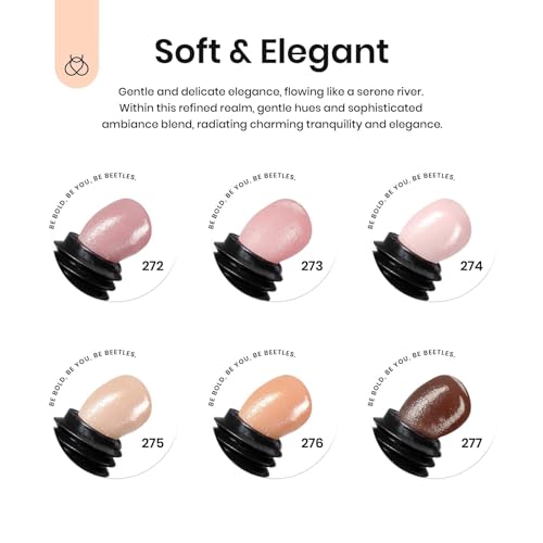 beetles Poly Nail Extension Gel Kit 6 Colors Poly Gel Nail Kit Nude Pink Brown Poly Nail Gel Kit with Mini Nail Lamp Builder Nail Gel Manicure Starter Set DIY Home