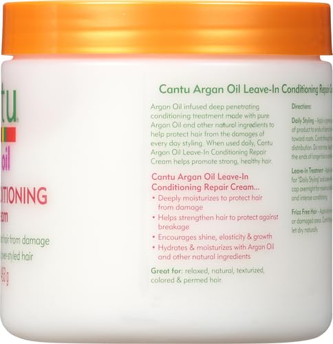 Cantu Leave-In Conditioning Repair Cream with Argan Oil, 16 oz (Packaging May Vary) (Pack of 2)