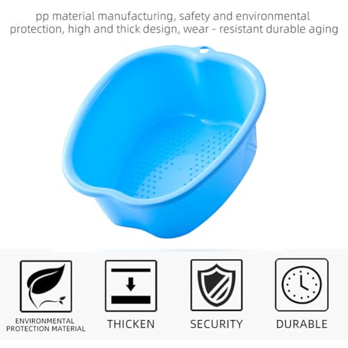 Chpbolly Foot Soaking Tub Large Size Foot Basin Sturdy Soaking Feet Bucket Massager Tub Exfoliation Callus Pedicure Foot Spa Bath Bucket for Women and Men (Blue)