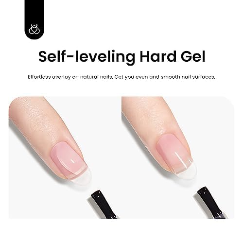 beetles Gel Polish 5 In 1 Nail Glue and Builder Nail Gel 7 in 1 Builder Strengthener Gel Clear Building Gel Hard Gel for Nails Builder Extension, Uv LED Lamp Nail Gel Gift for Women