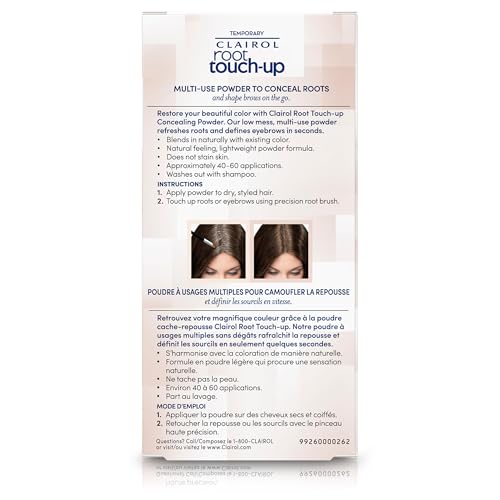 Clairol Root Touch-Up Temporary Concealing Powder, Black Hair Color, Pack of 1