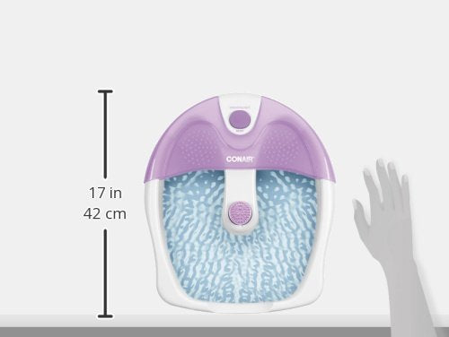 Conair Soothing Pedicure Foot Spa Bath with Soothing Vibration Massage, Deep Basin Relaxing Foot Massager with Jets, Pink/White