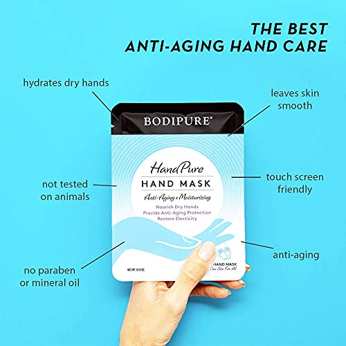 BODIPURE HandPure Hand Mask, Intensive Repairing Treatment for Dry Cracked Hands, Anti-aging Moisturizing Gloves, Repairs Rough and Extra Dry Hands, For Women and Men 3 Pack