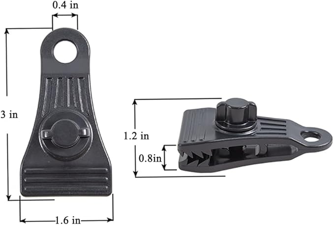DSkoiph Heavy Duty Outdoor Camping Tarp Clips and D-Shaped Carabiner Hanging Hook Kit Tarp Clamps Thumb Screw Tent Fasteners Clips with Carabiner for Camping Outdoor Activities 24PCS