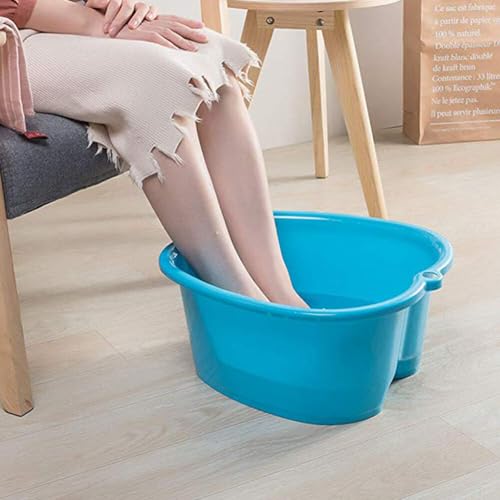 Chpbolly Foot Soaking Tub Large Size Foot Basin Sturdy Soaking Feet Bucket Massager Tub Exfoliation Callus Pedicure Foot Spa Bath Bucket for Women and Men (Blue)