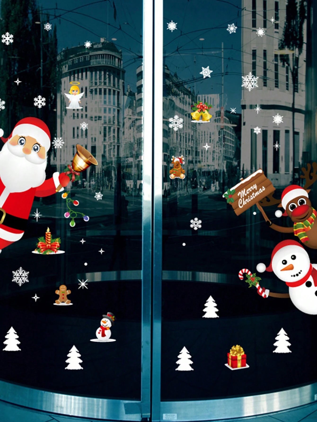 43pcs Christmas Snowflake Window Stickers
