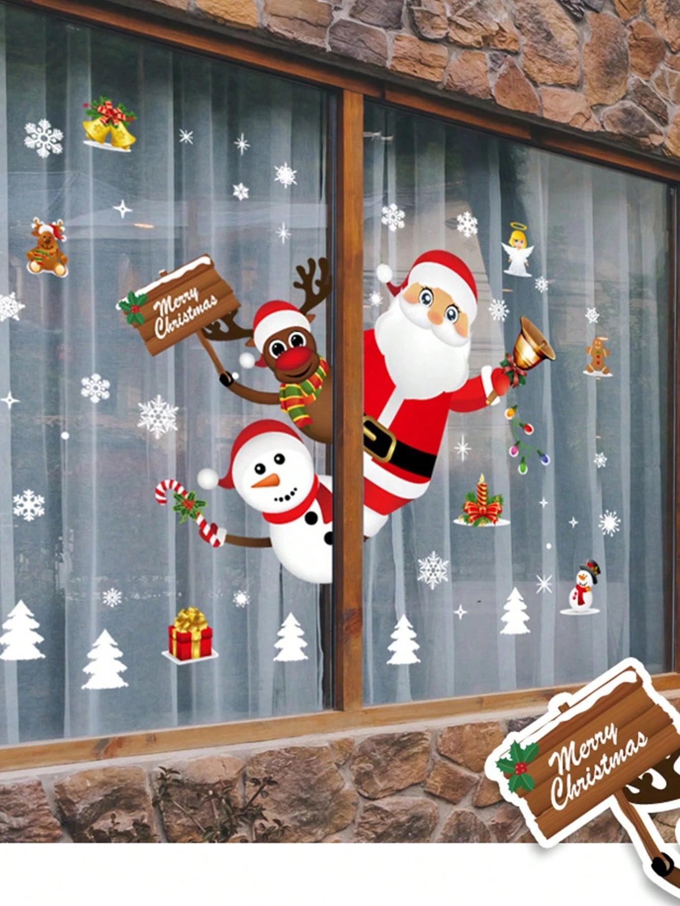 43pcs Christmas Snowflake Window Stickers