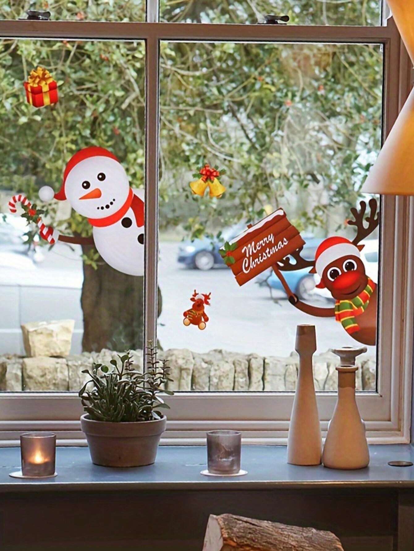 43pcs Christmas Snowflake Window Stickers