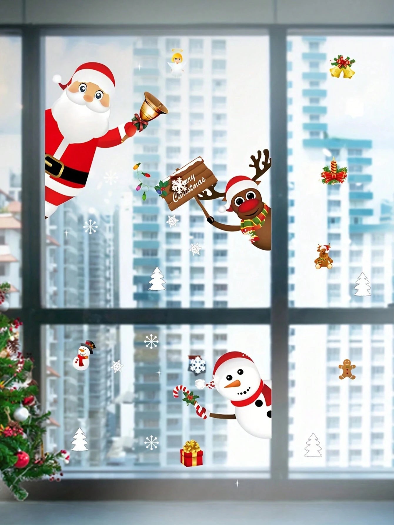43pcs Christmas Snowflake Window Stickers