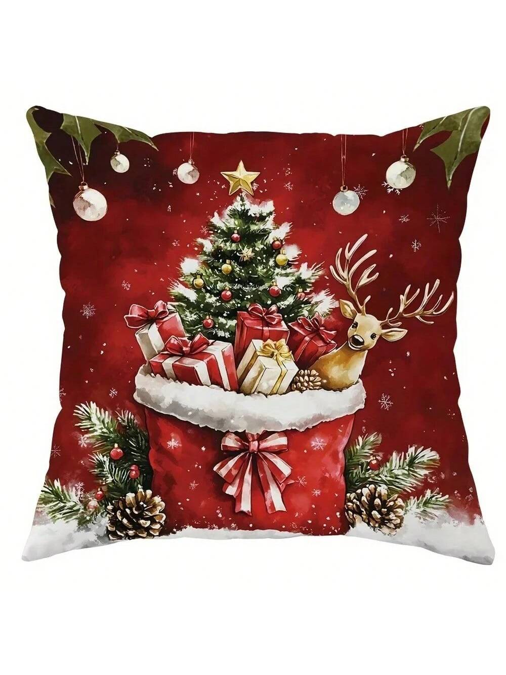4pcs Christmas Santa Snowman Pillow Covers