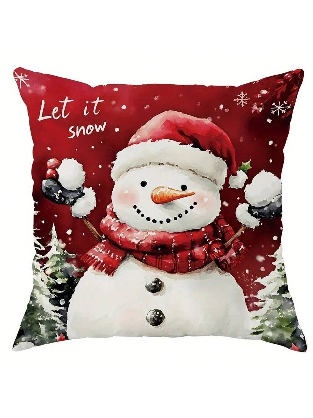 4pcs Christmas Santa Snowman Pillow Covers