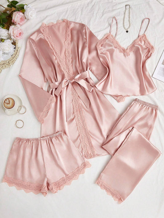 Women's Silk Imitation Sleepwear Set
