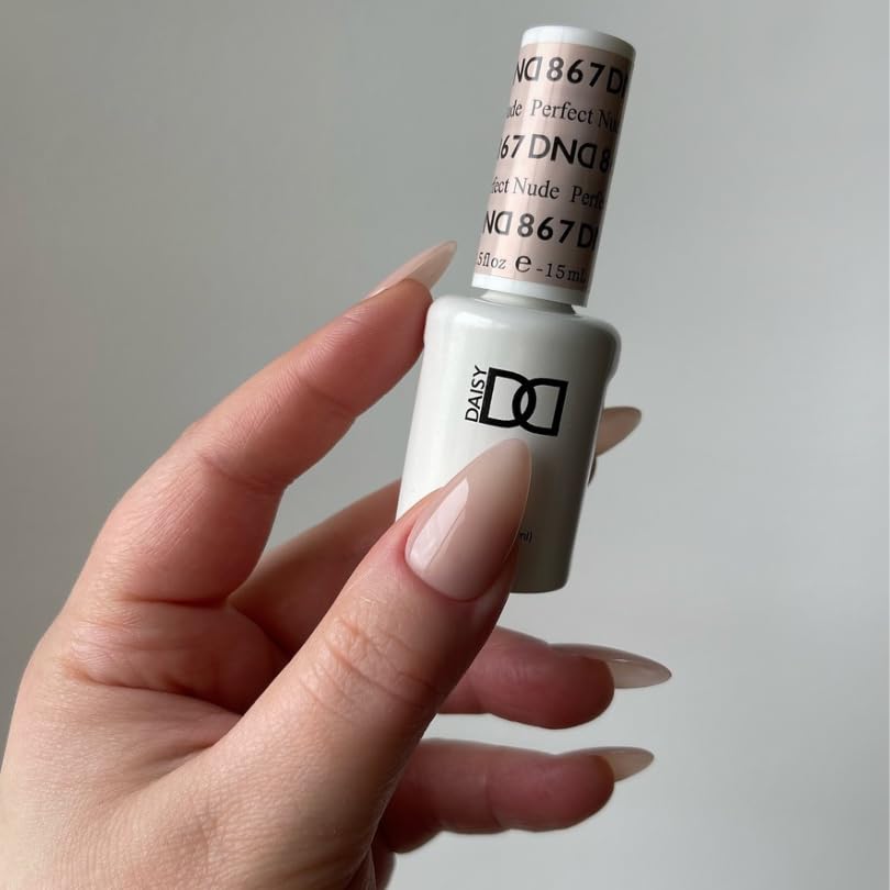 DND Gel Polish Set, Sheer Collection, UV/LED Gel Polish and Air Dry Nail Lacquer, Matching Chip-Free Polish Duo, 867 Perfect Nude, 0.5 Fl Oz