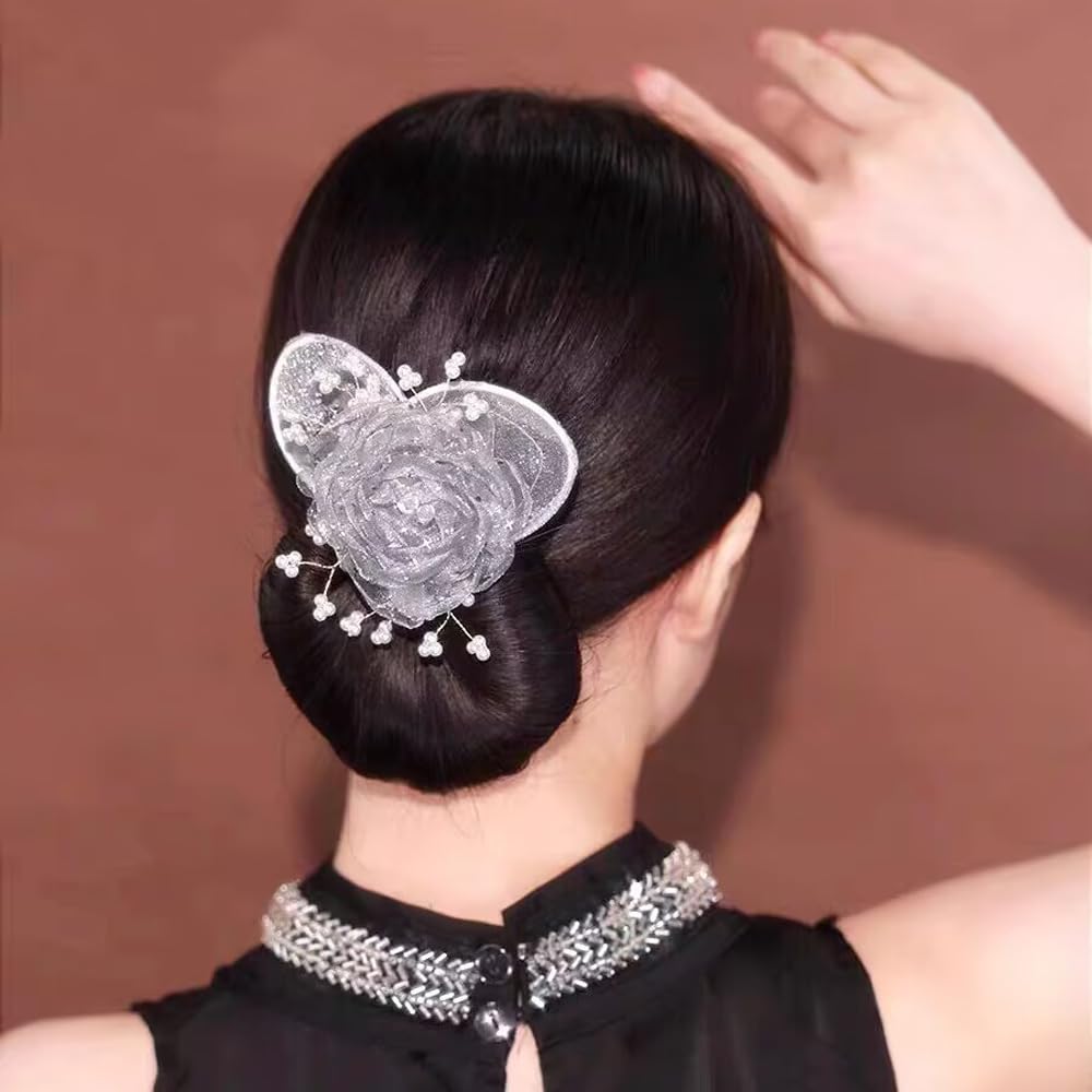 Ball Hair Clip for Long, Thick Hair - 2024 New Bun Maker Twister, Lazy Curler, Easy Snap Roll Tool, Flower Roller Hair Styling Accessories for Women Girls (2PC-B)