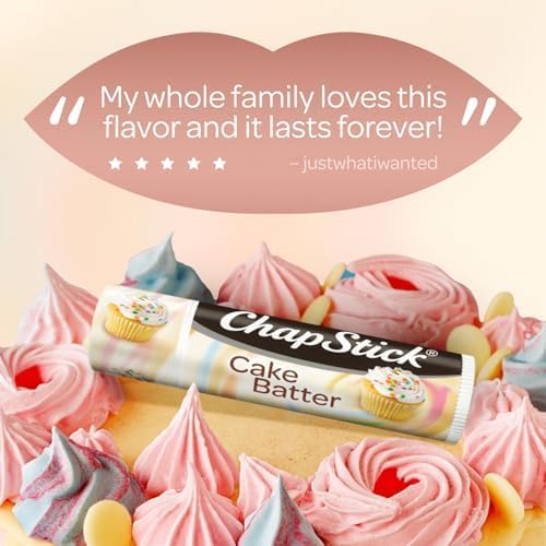 ChapStick Lip Moisturizer, Cake Batter 3-Packs (12 Sets/36 Tubes) – Bulk Lip Balm, Irresistible & Sweet, 0.15 Oz Ea