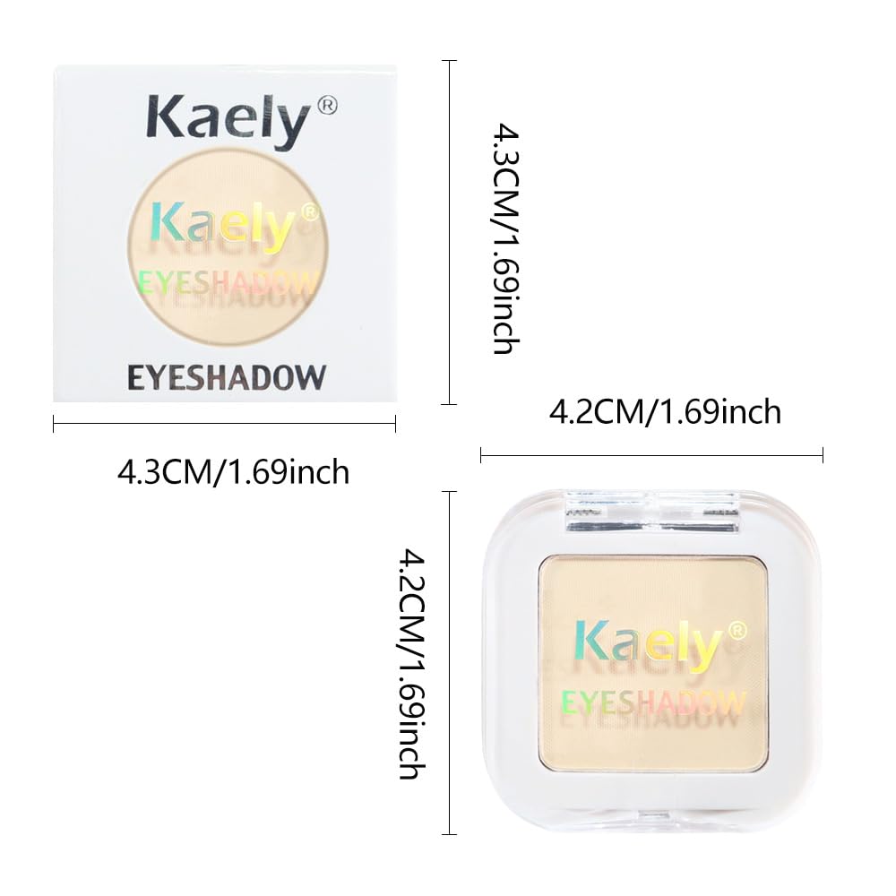 evpct Smoky Beige Matte Single Mini Pressed Eyeshadow Makeup Palette, Nude Monochrome Cream Eye shadows Palette Brightener Makeup for Older Women, Natural Pigmented Waterproof Sombra Para Ojos 17