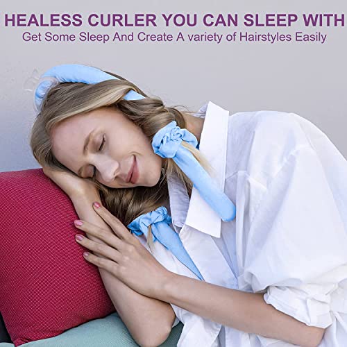 CORATED Heatless Curling Rod Headband, No Heat Curl Set with Hair Clips and Scrunchie, Silk Overnight Styling Kit for Long and Medium Curls