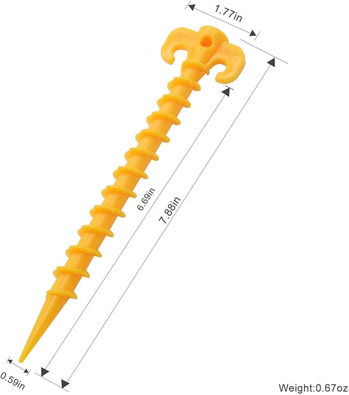 Canopy Stakes Camping Stakes Tent Stakes Heavy Duty 20 cm 7.9 inch - 8 Pack Yellow