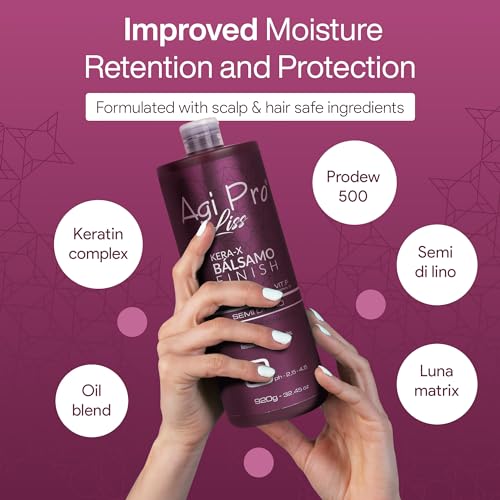 Brazilian Keratin Hair Treatment Straightening - Smooths, Softens, Moisturizers, Adds Shine, Reduces Frizz AGI PRO LISS (PACKAGING MAY VARY)