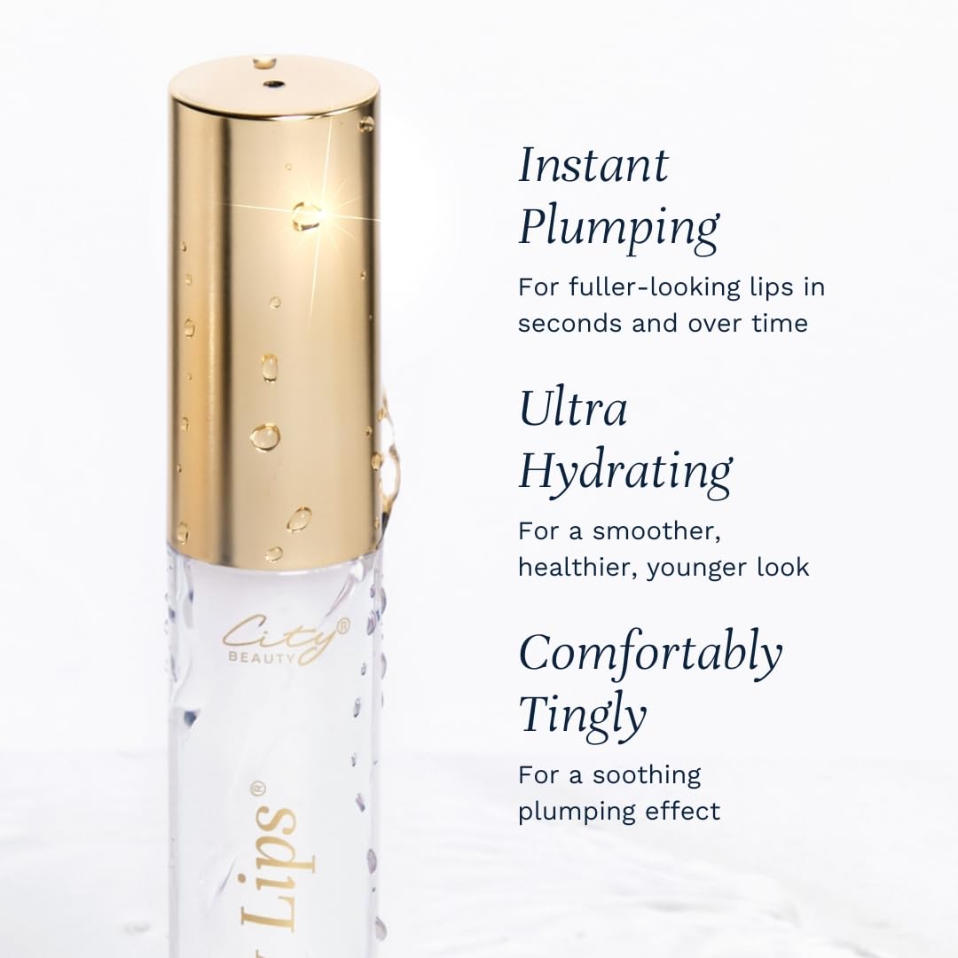 City Beauty City Lips Plumping Lip Gloss Holly - High-Shine Gloss for Fuller, Younger-Looking Lips | Hydrating & Smoothing Lip Treatment Hyaluronic Acid