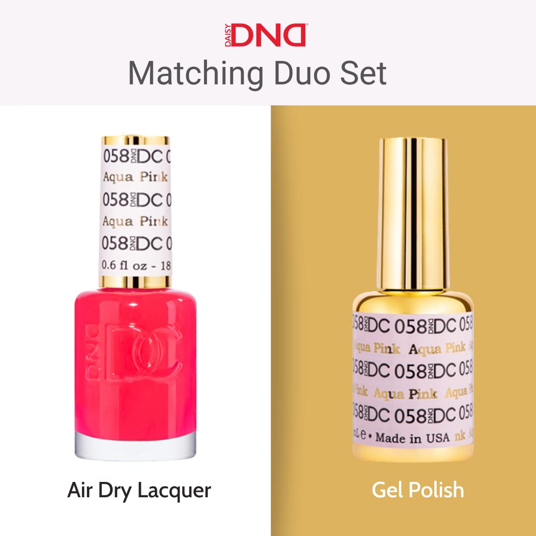 DND DC Gel Polish Set, Sheer Collection, UV/LED Gel Polish and Air Dry Nail Lacquer, Matching Chip-Free Polish Duo, 2464 Nude Galore, 0.5 Fl Oz