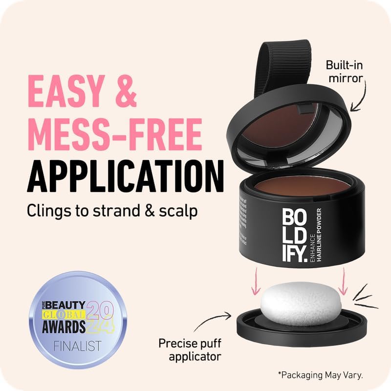 BOLDIFY Hairline Powder - Root Touch Up Hair Color for Gray Coverage - Bald Spot Concealing Hair Powder for Women & Men - 48-Hour Stain-Proof - Medium Blonde
